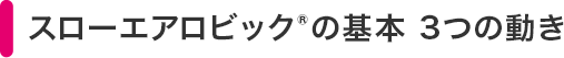 スローエアロビックの基本 3つの動き